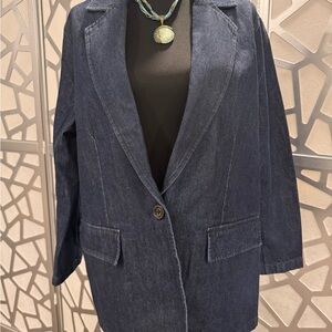 💙 Abercrombie & Fitch Oversized Denim Blazer Jacket – Size M – NWT 💙